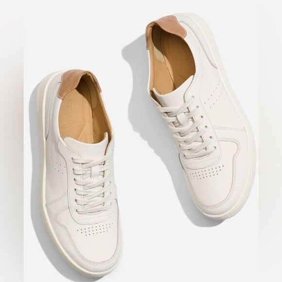 NIB NISOLO Women’s White Beto Go To Leather Court Sneakers Casual Shoes- Size 11 - Picture 5 of 14